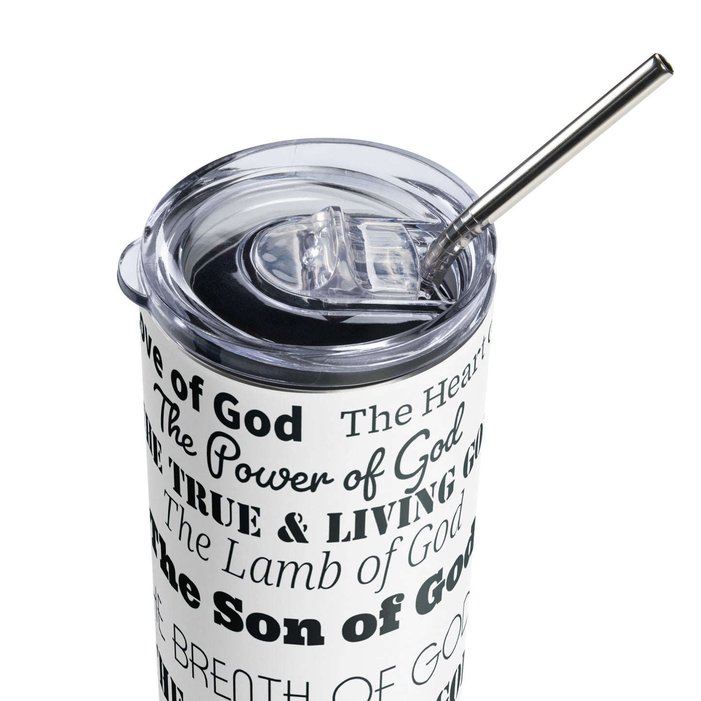 Attributes of God insulated tumbler - White/Black