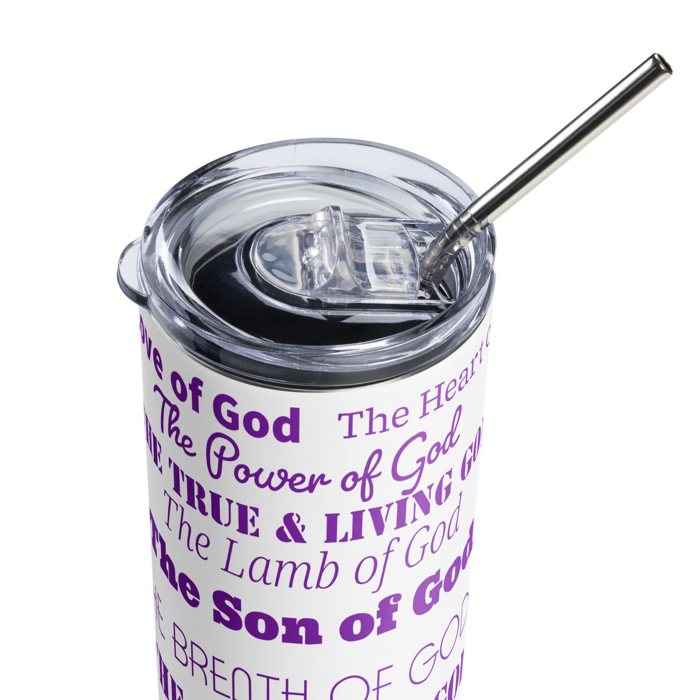 Attributes of God insulated tumbler - Purple Print