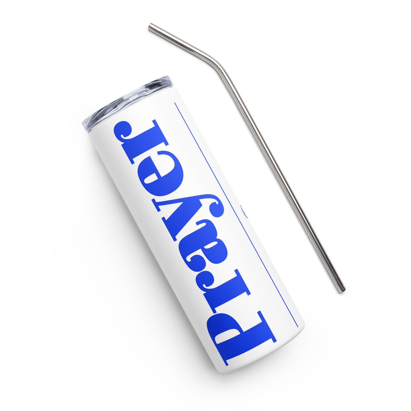 Prayer inspirational stainless steel tumbler - Royal Blue