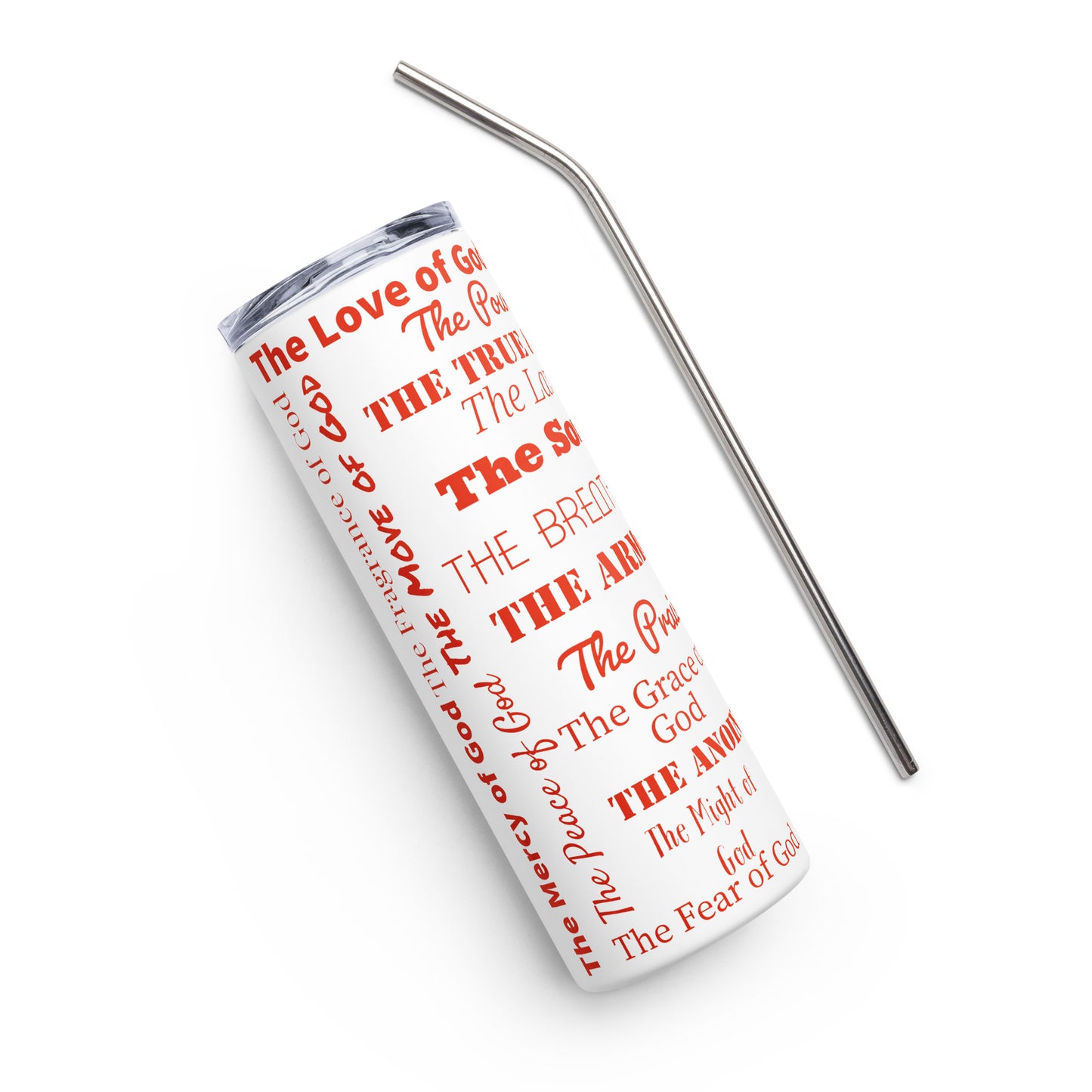 Attributes of God insulated tumbler - Red Print