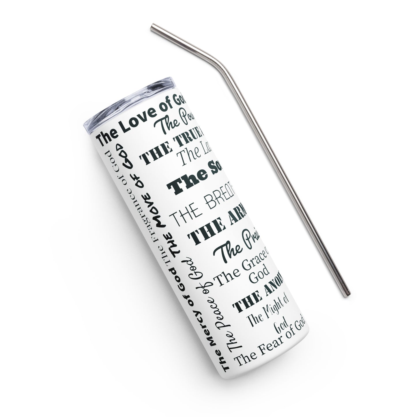 Attributes of God insulated tumbler - White/Black