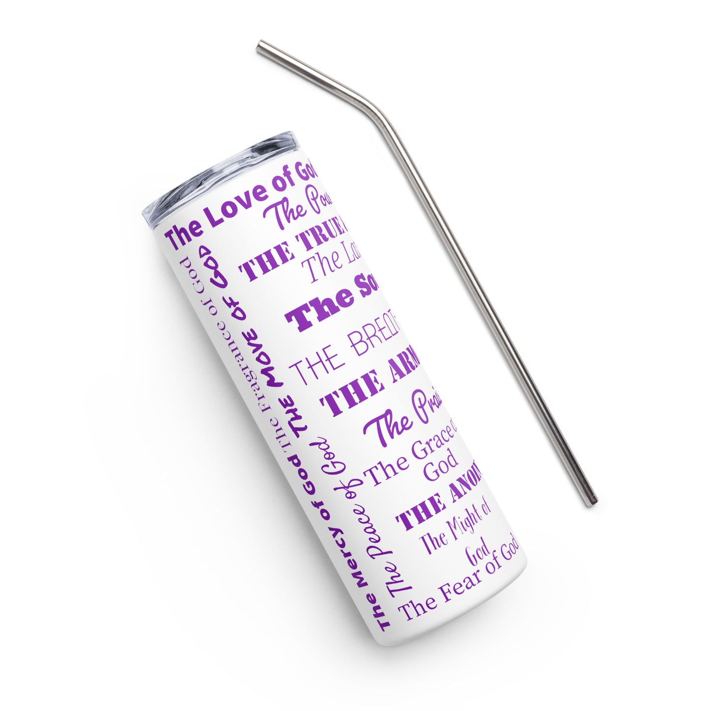 Attributes of God insulated tumbler - Purple Print