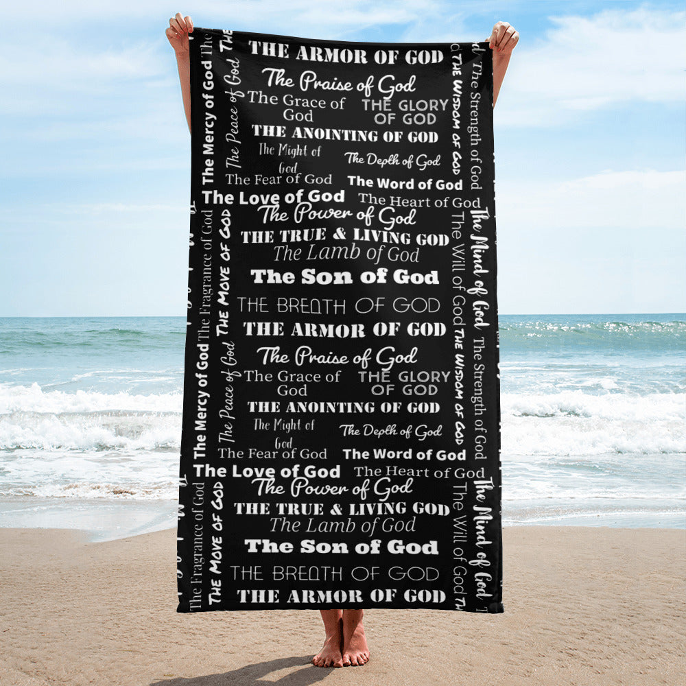 Attributes of God Plush Terry Towel - Black/White