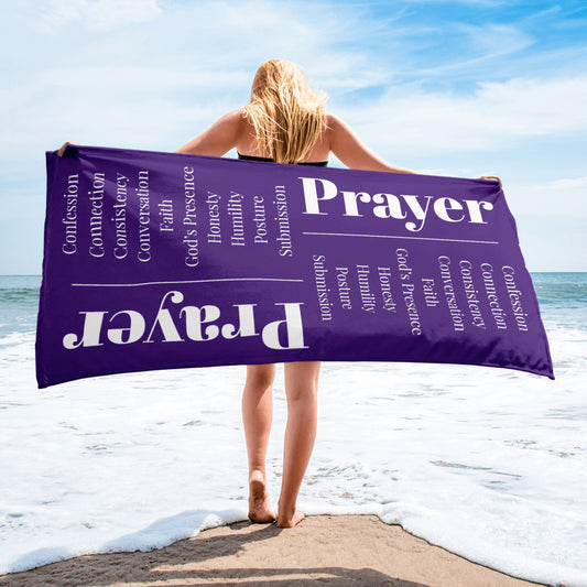 Prayer inspirational plush towel - Purple