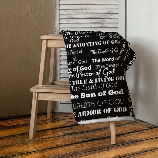 Attributes of God Plush Terry Towel - Black/White