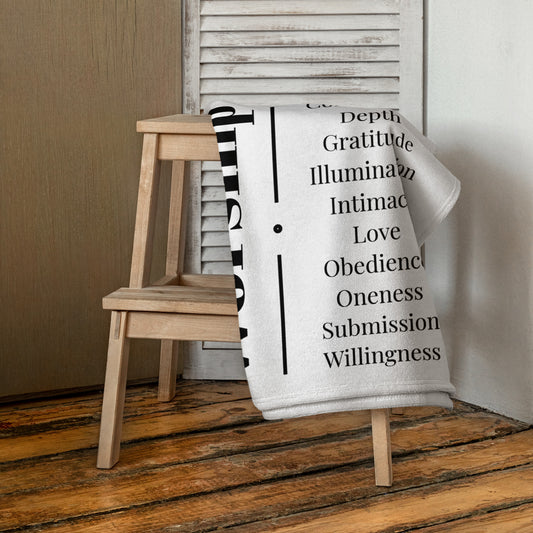 Worship collection inspirational towel - White/Black