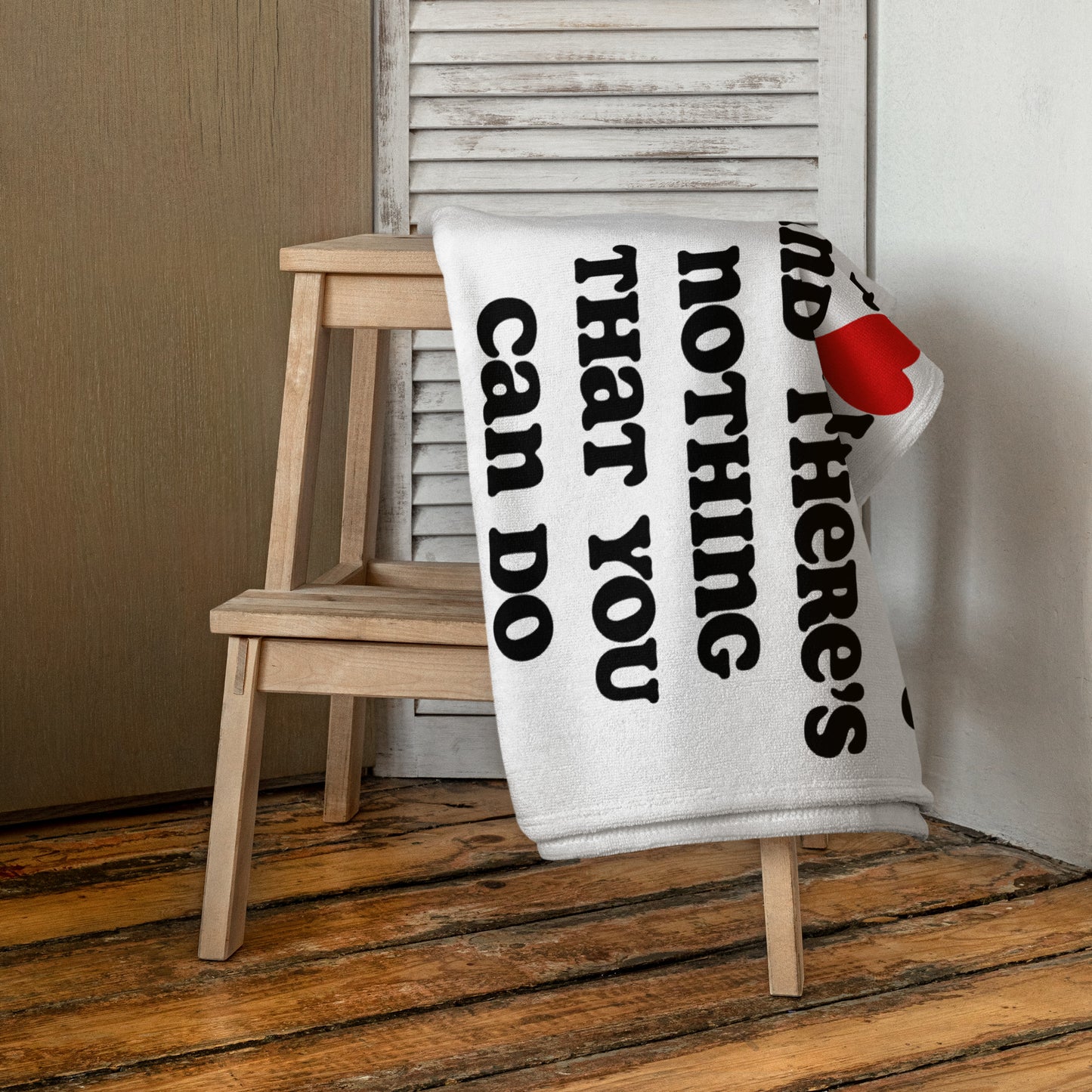 I Love You Plush Terry Towel - Black print