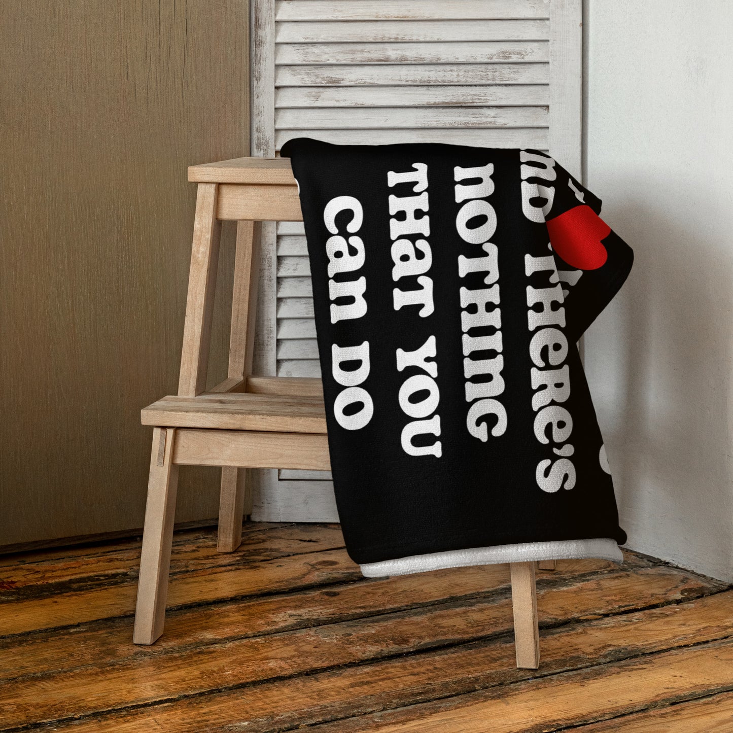 I Love You Plush Terry Towel - White Print