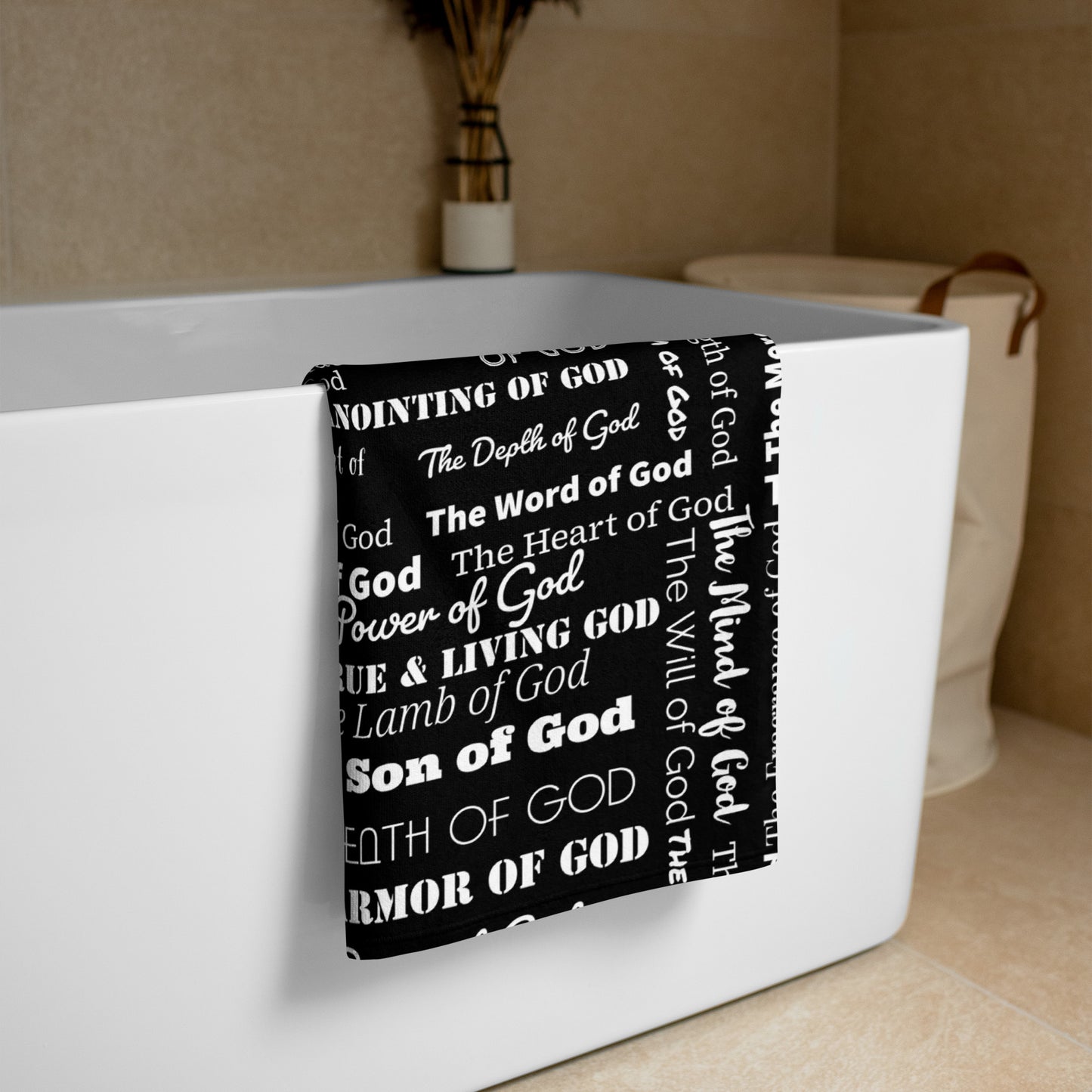 Attributes of God Plush Terry Towel - Black/White