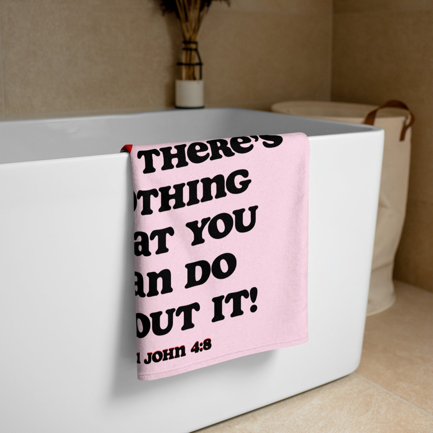 I Love You Plush Terry Towel - Pink