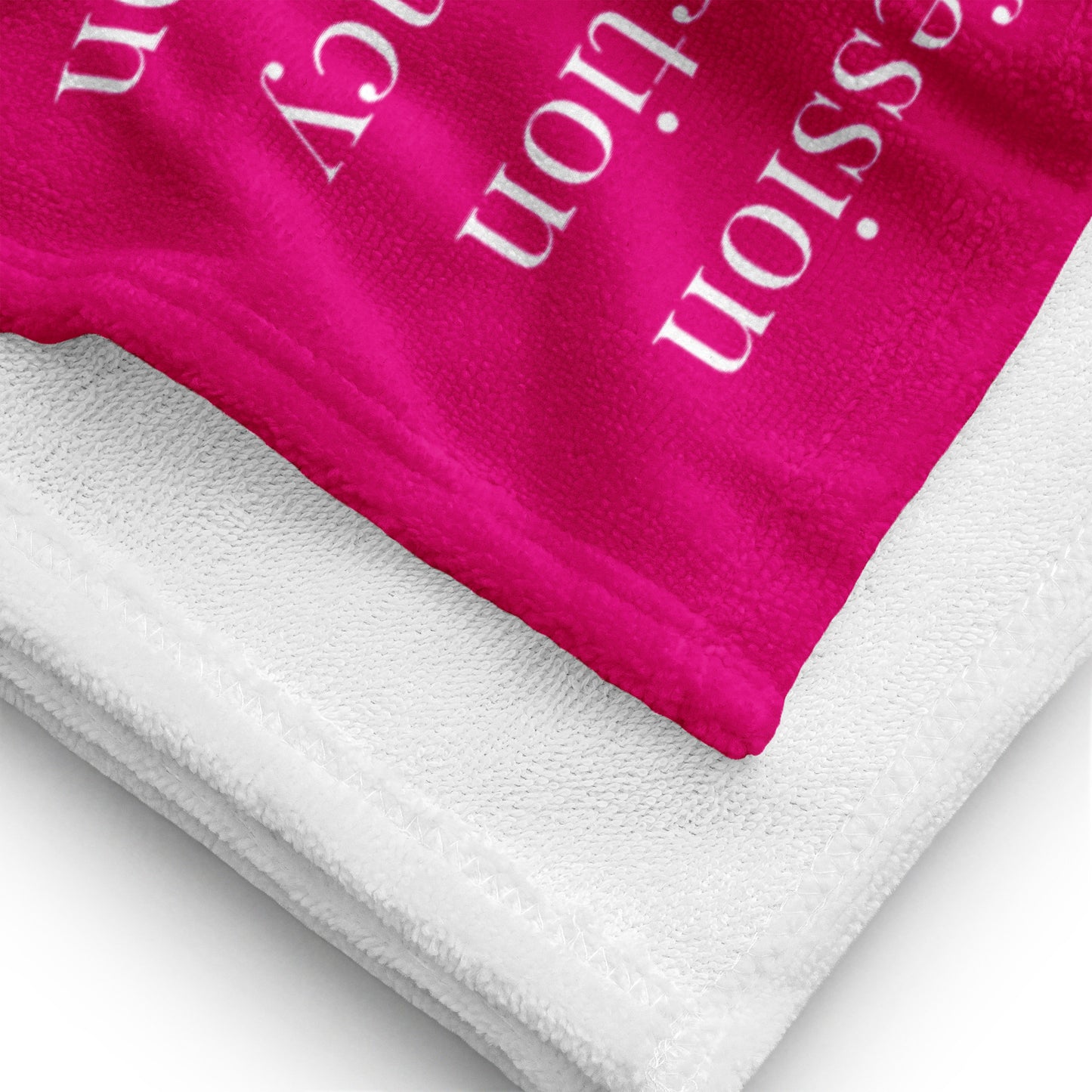 Prayer inspirational plush towel - Hot Pink/White