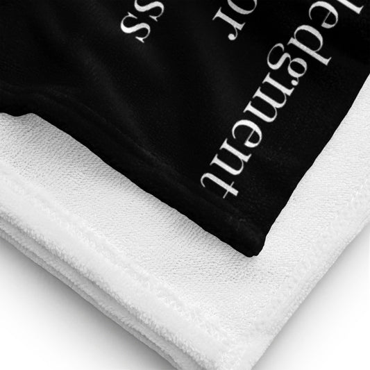 Praise inspirational plush towel - Black/White