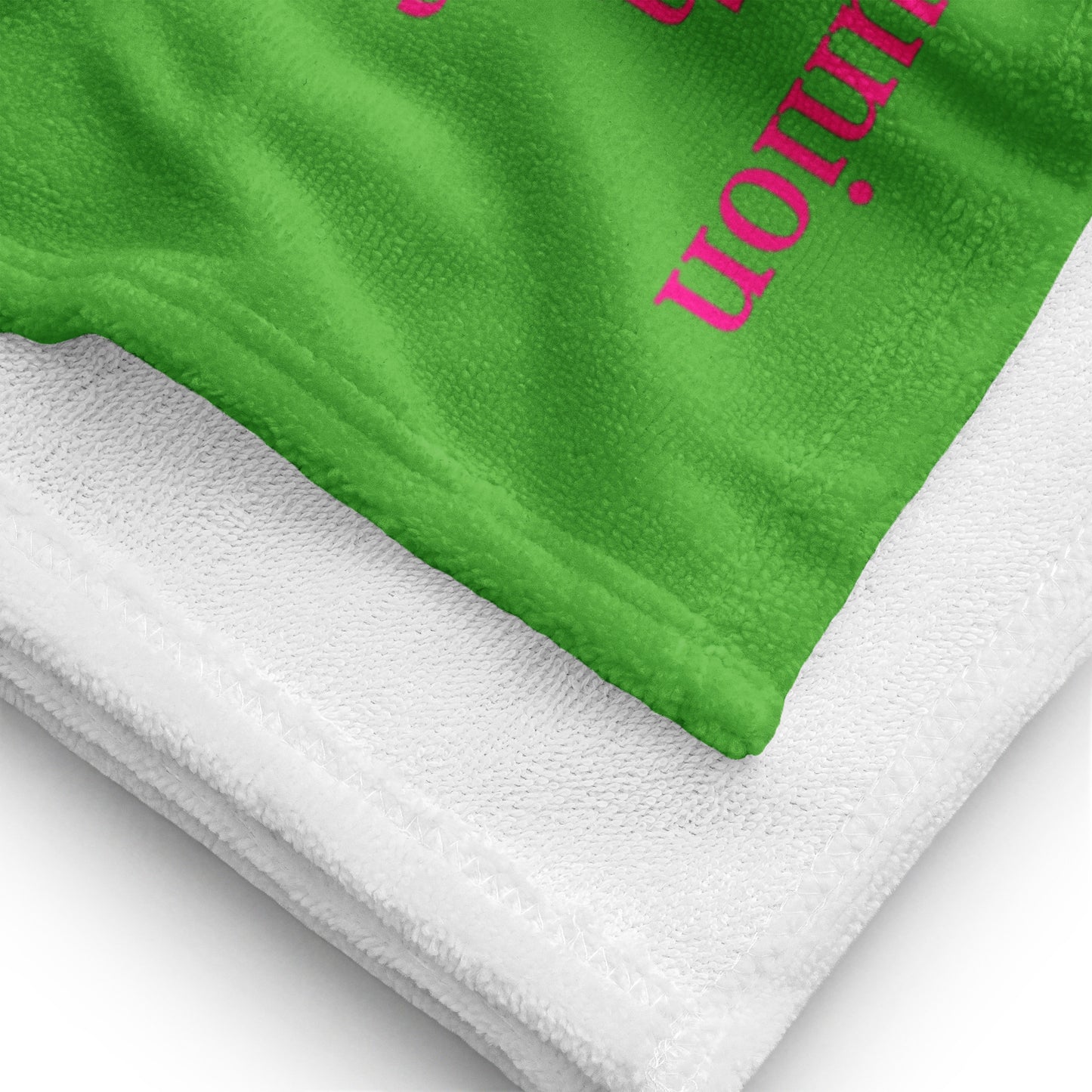 Worship inspirational plush towel - Pink/Green