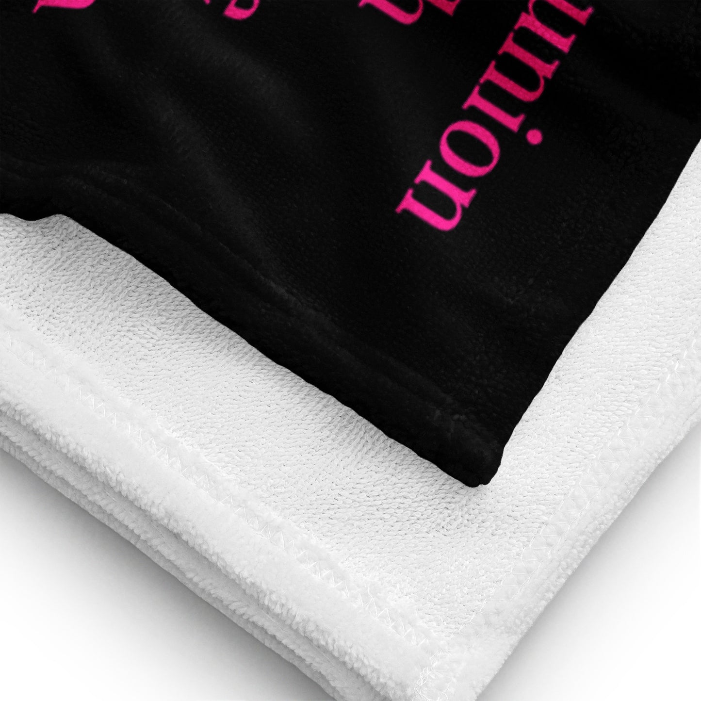 Worship inspirational plush towel - Black/Pink