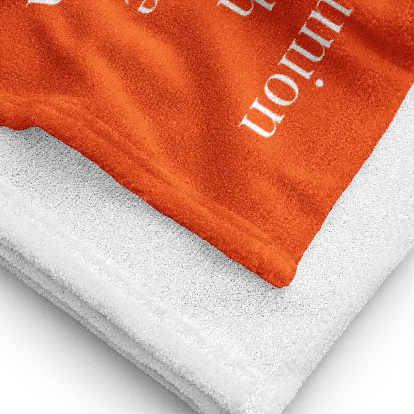 Worship inspirational plush towel - Orange/White