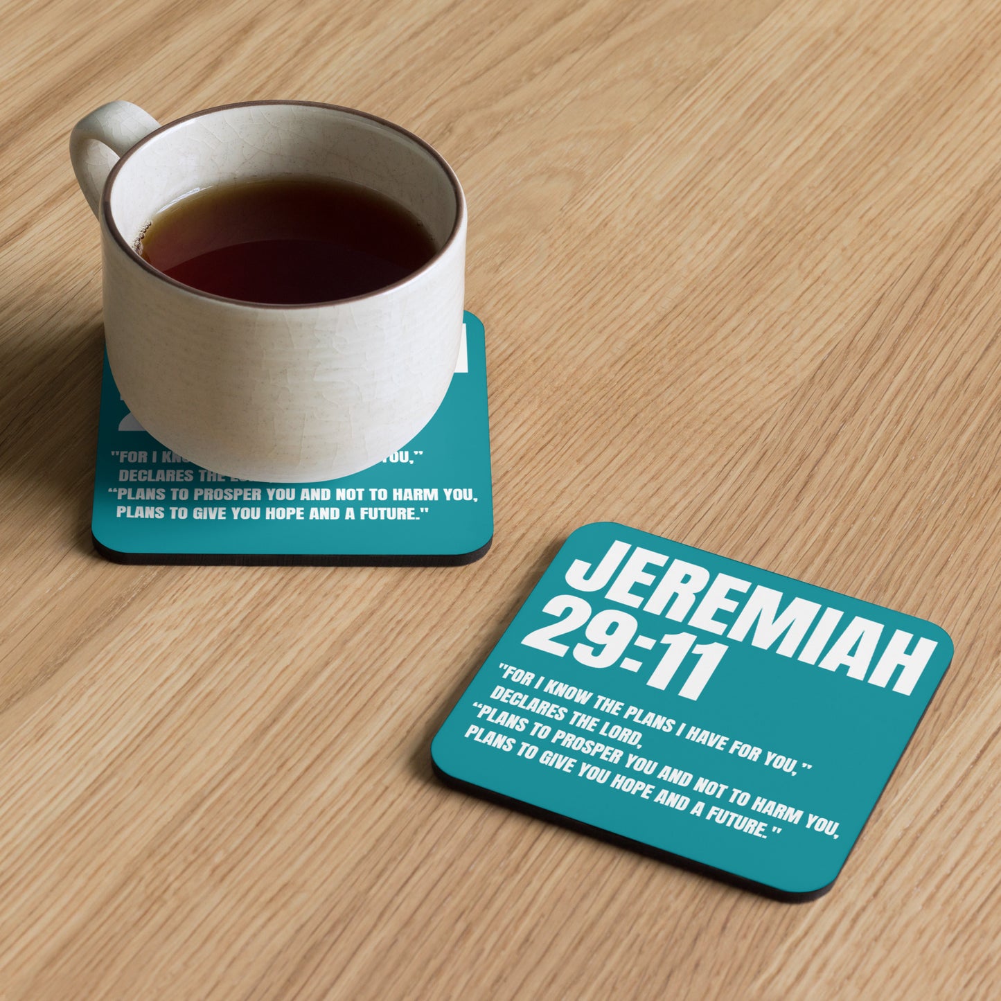Jeremiah 29:11 Coaster - Faith-Based Cork-Back Coaster | GodWare