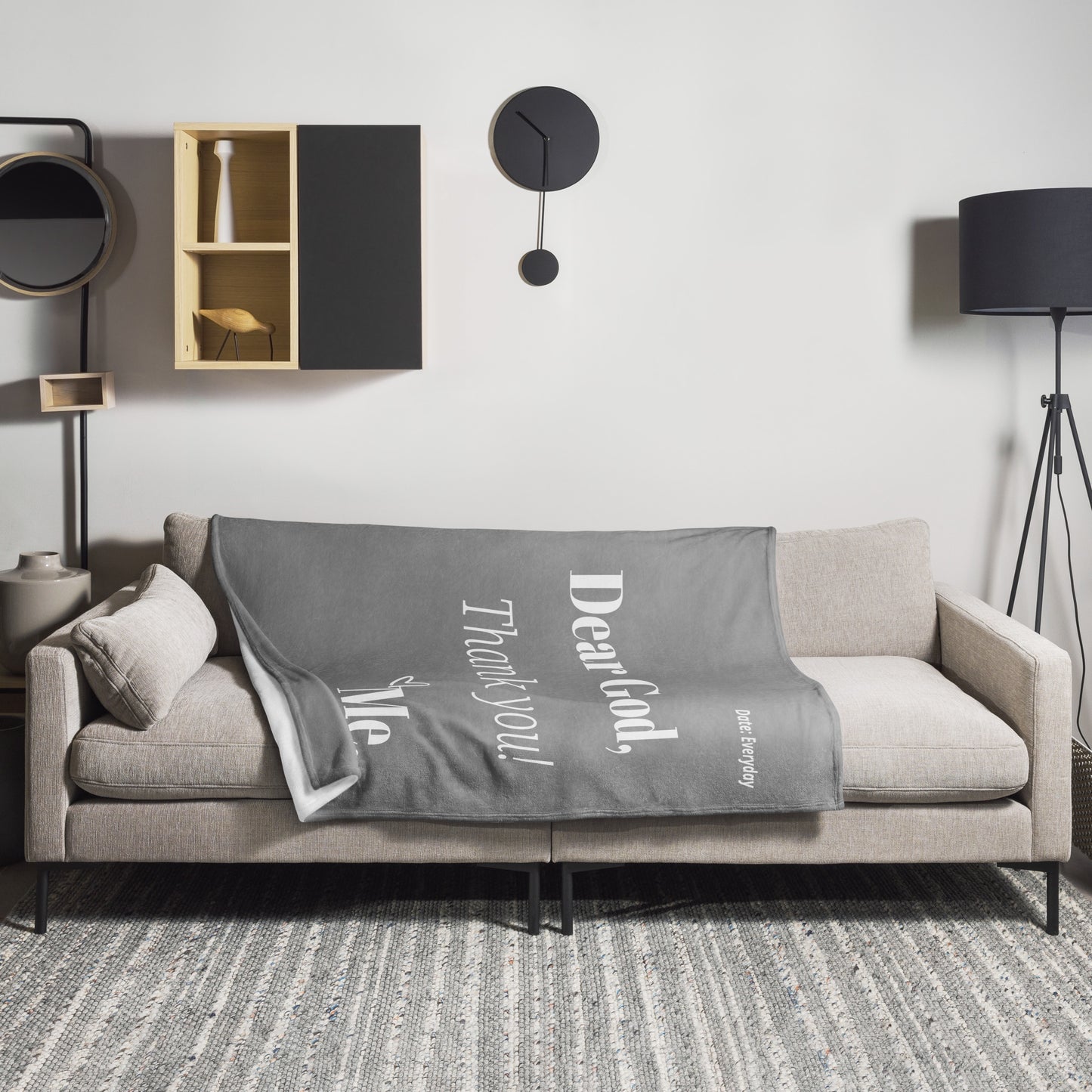 Dear God Velvety Soft Throw Blanket - Grey