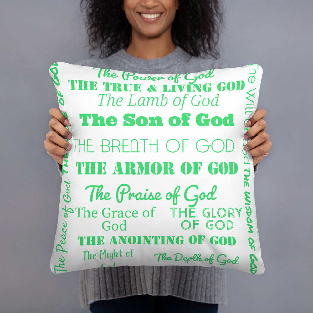 Attributes of God canvas wall decor - White/Green