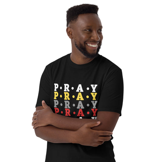 Pray Soft Style Cotton T-Shirt (yellow multi)