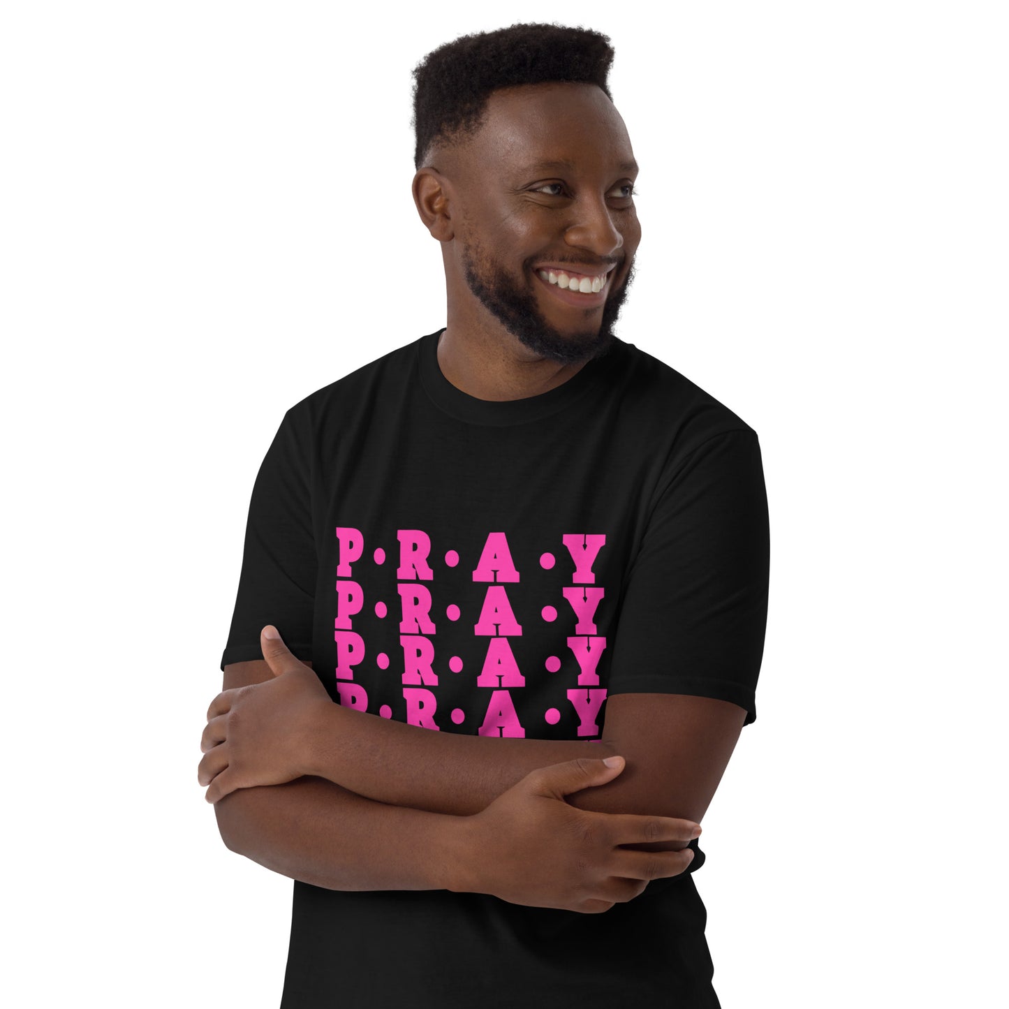 Pray - Soft Style Cotton T-Shirt (pink print)
