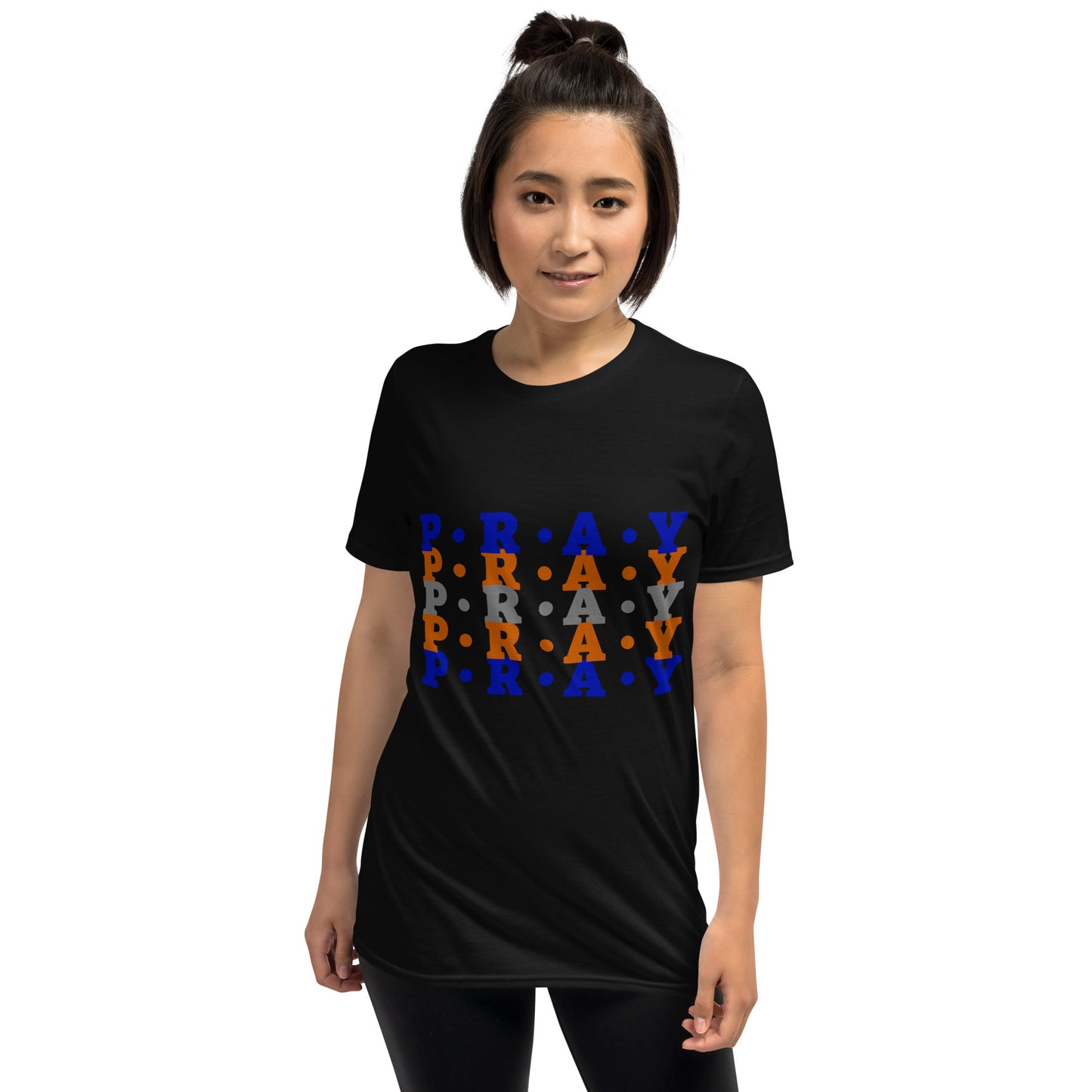 Pray - Soft Style Unisex Cotton T-Shirt (orange multi)