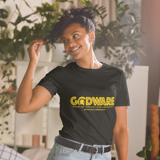 Godware short-sleeve crew neck T-Shirt (yellow print)