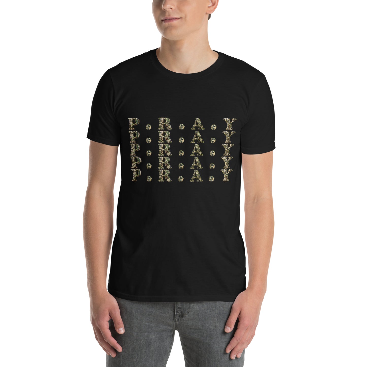 Pray - Softstyle Unisex Cotton T-Shirt - Camo print