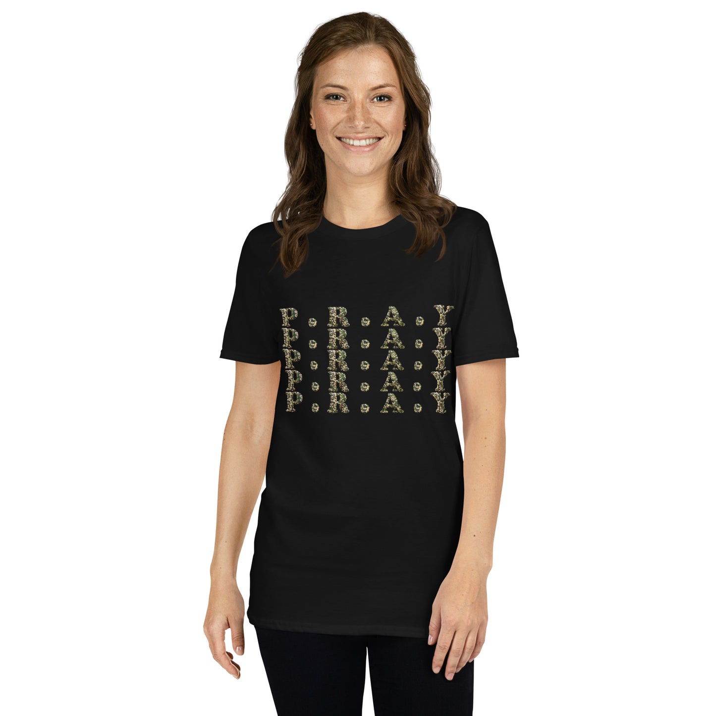 Pray - Softstyle Unisex Cotton T-Shirt - Camo print