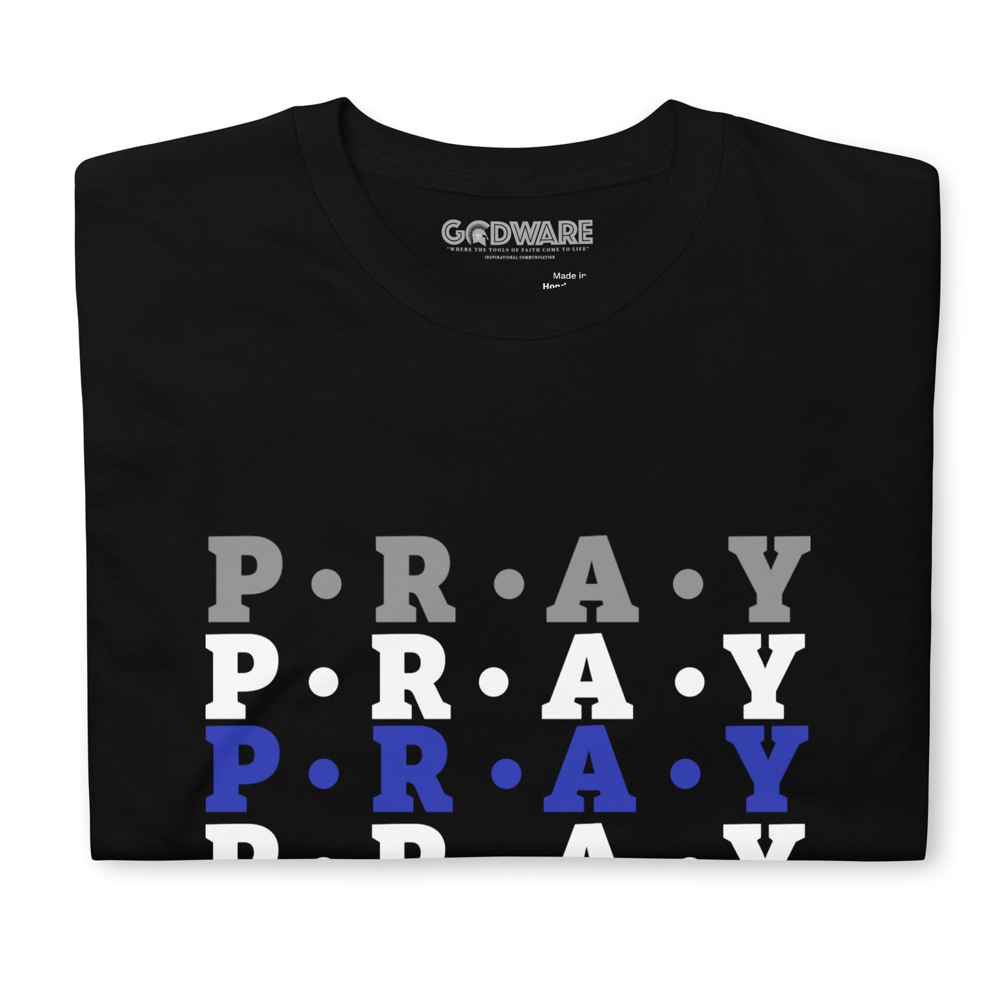 Pray Soft Style Cotton T-Shirt - Navy/multi
