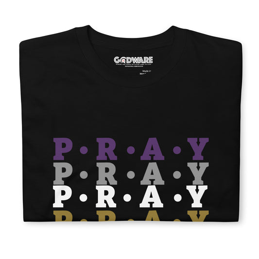 Pray Soft Style Cotton T-Shirt - Purple multi