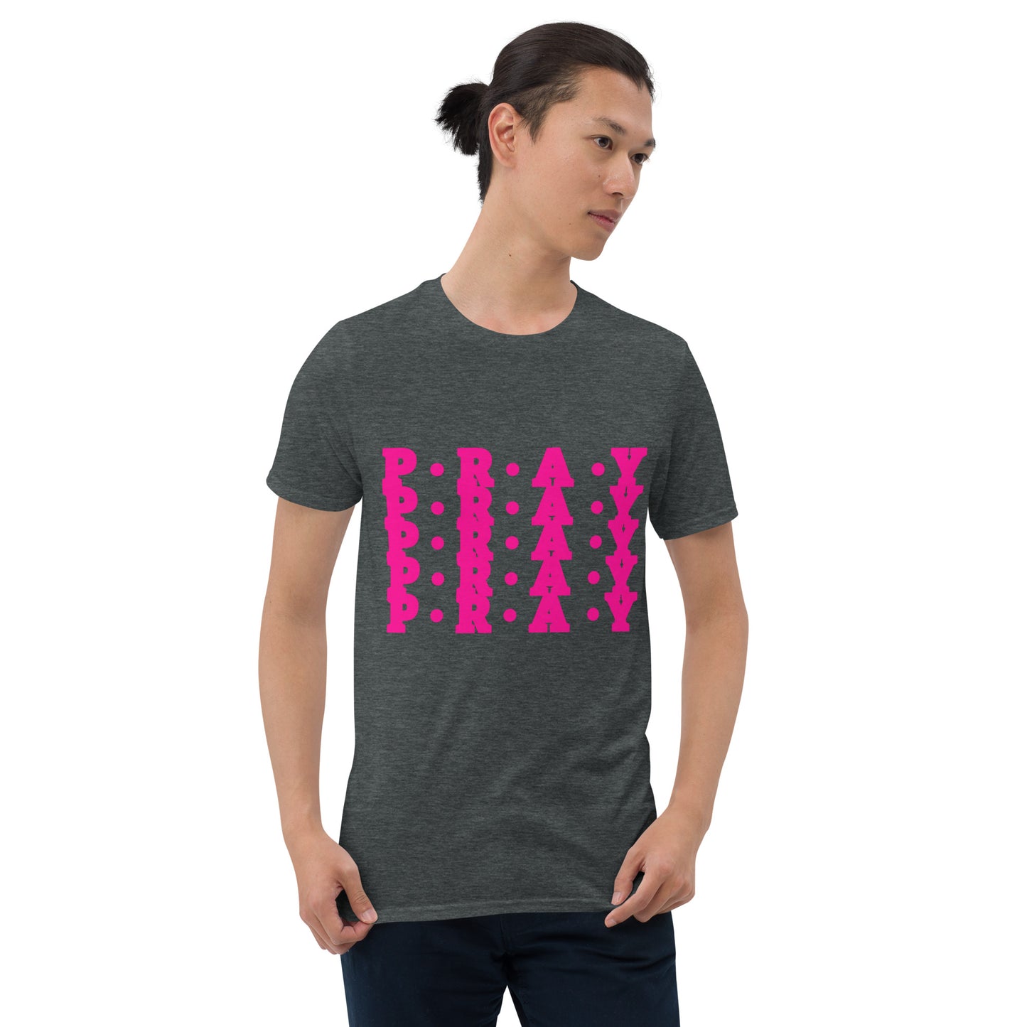 Pray - Soft Style Cotton T-Shirt (pink print)