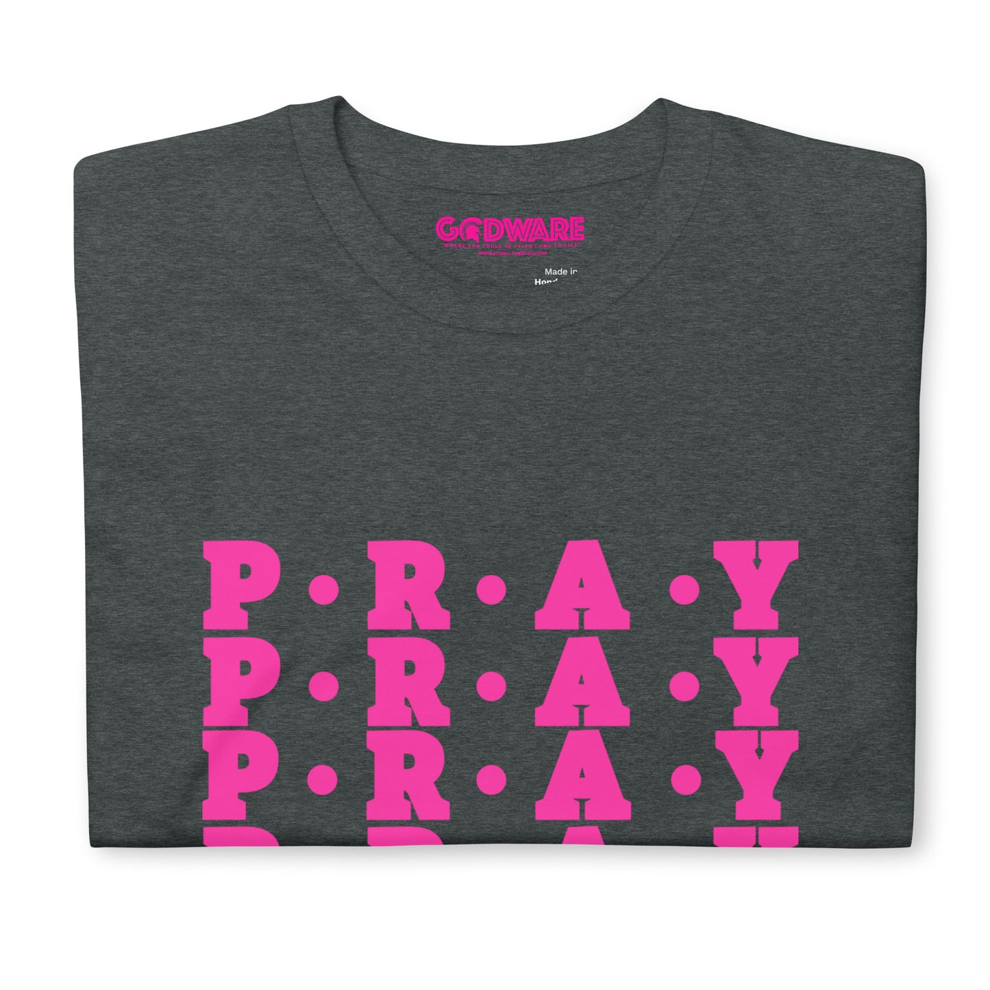 Pray - Soft Style Cotton T-Shirt (pink print)