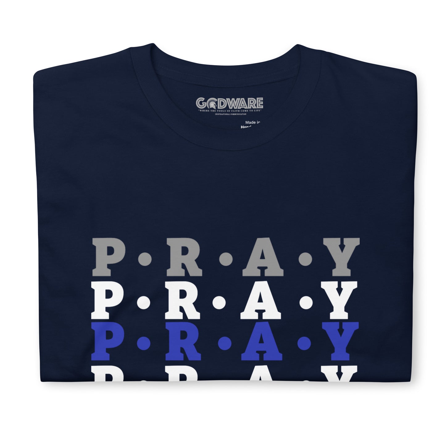 Pray Soft Style Cotton T-Shirt - Navy/multi