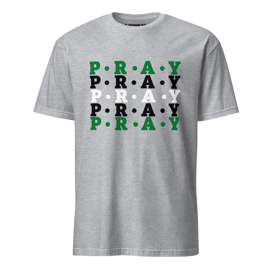 Pray Soft Style Cotton T-Shirt (grey multi)