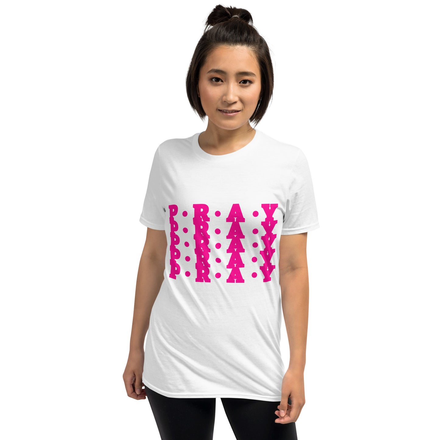 Pray - Soft Style Cotton T-Shirt (pink print)