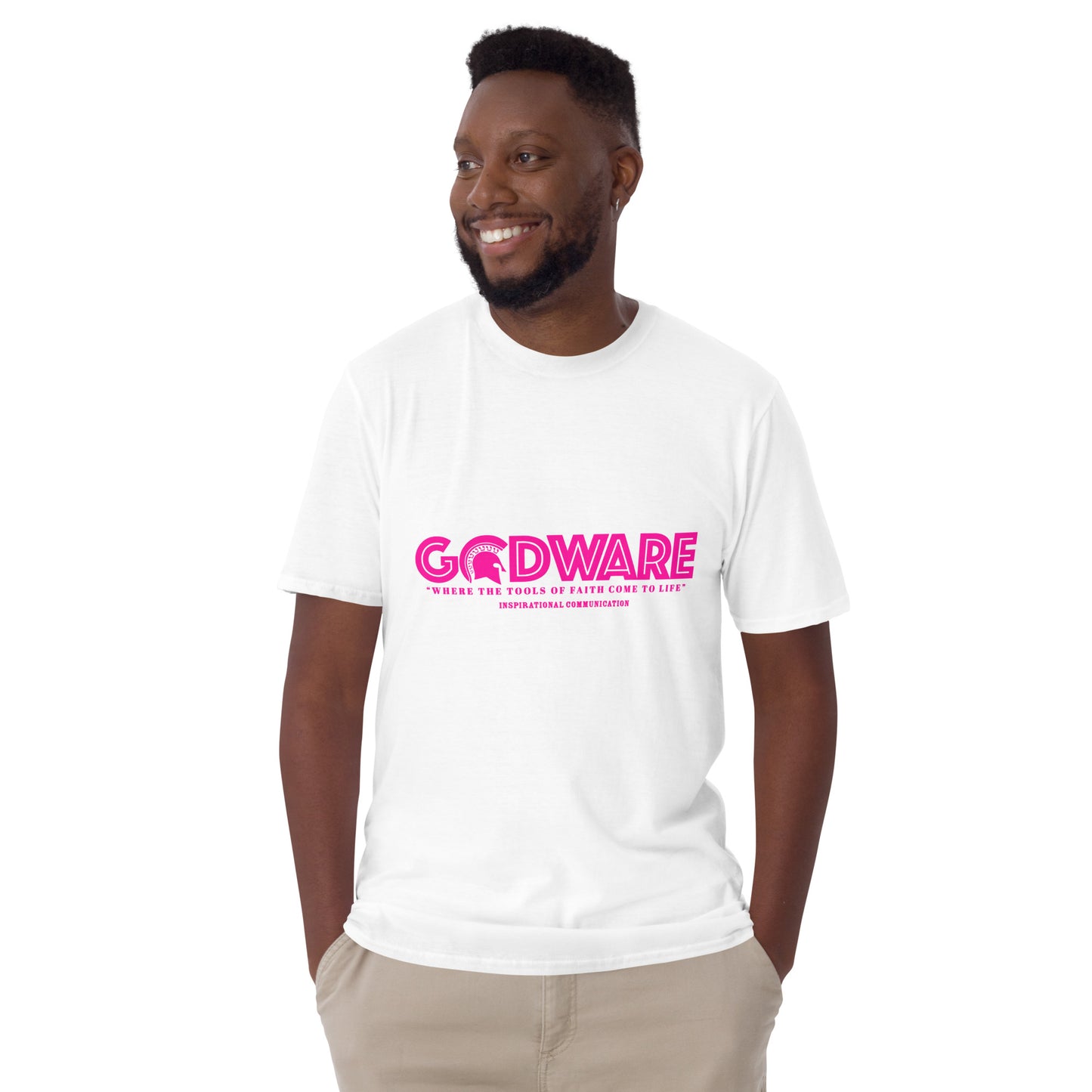 Godware short-sleeve crew neck T-Shirt  (pink print)