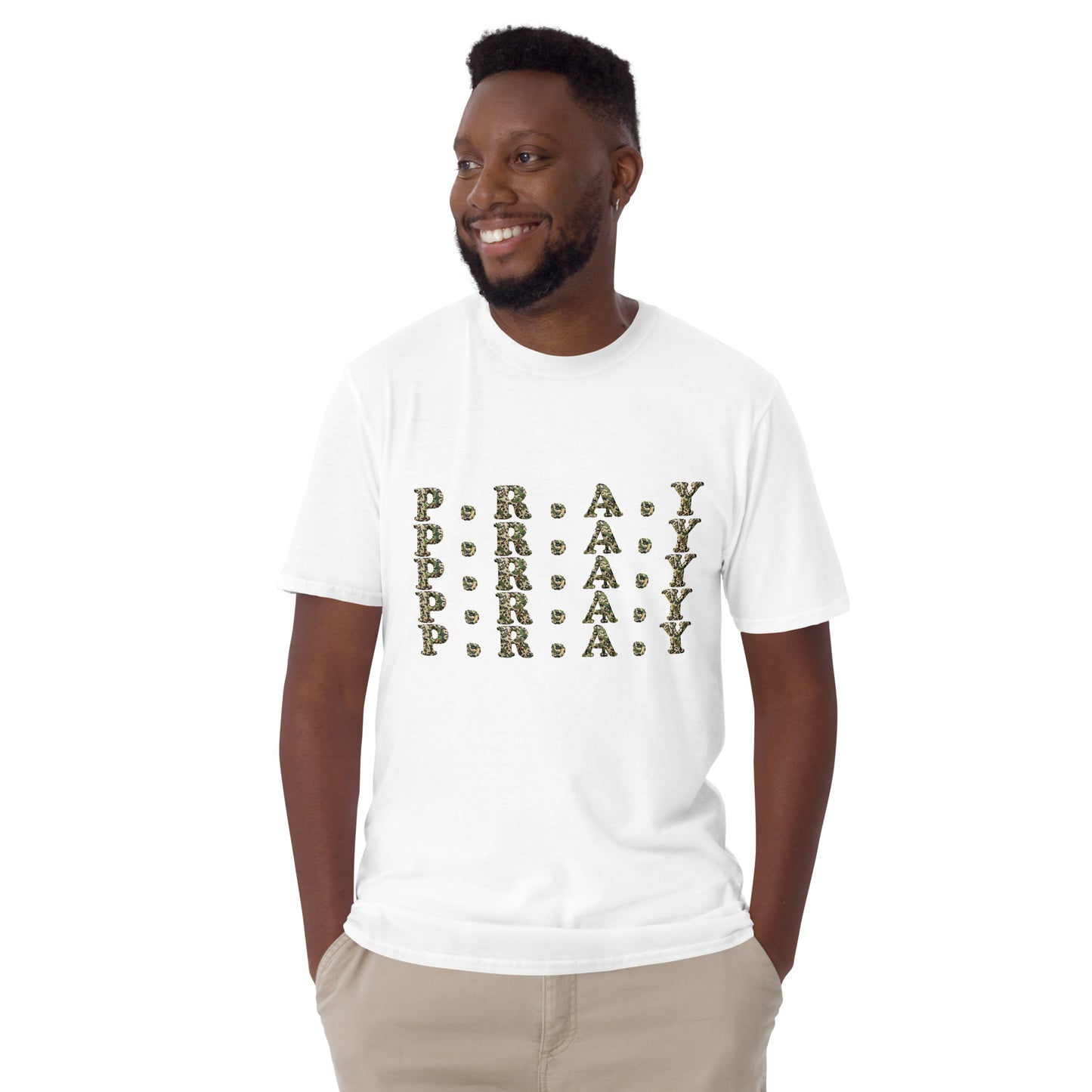 Pray - Softstyle Unisex Cotton T-Shirt - Camo print
