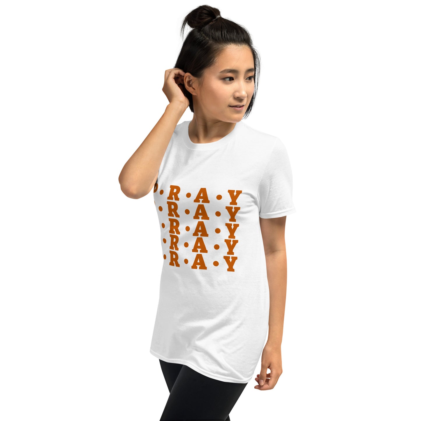 Pray - Soft Style Cotton T-Shirt (Earth orange print)