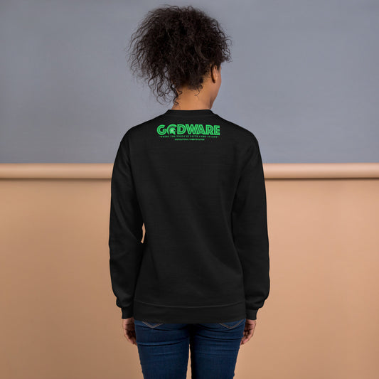 Prayer crew neck Sweatshirt - Green Print