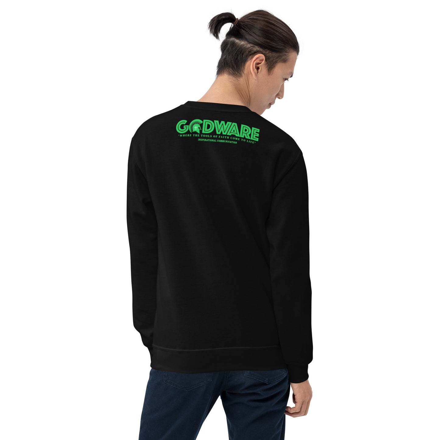Prayer crew neck Sweatshirt - Green Print
