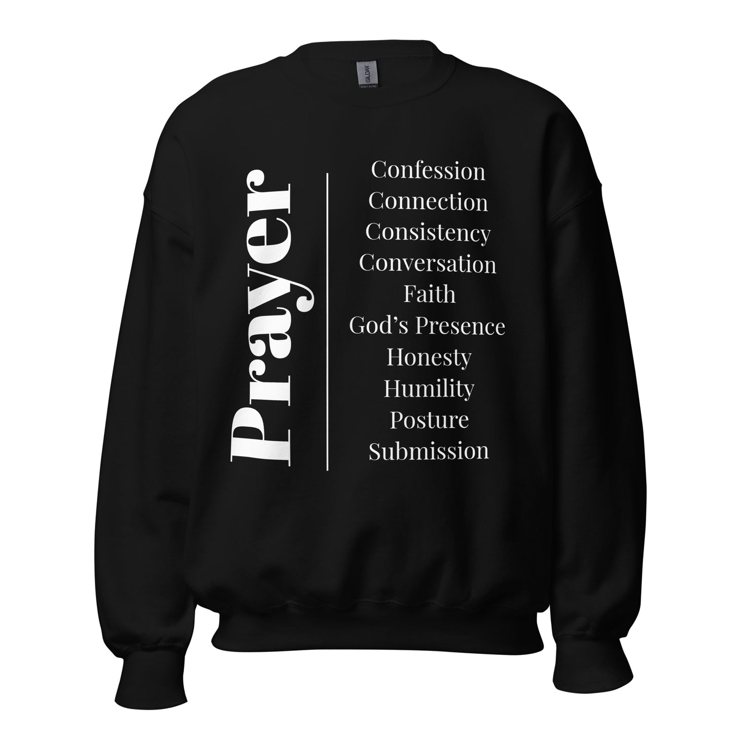 Prayer crew neck Sweatshirt - White print