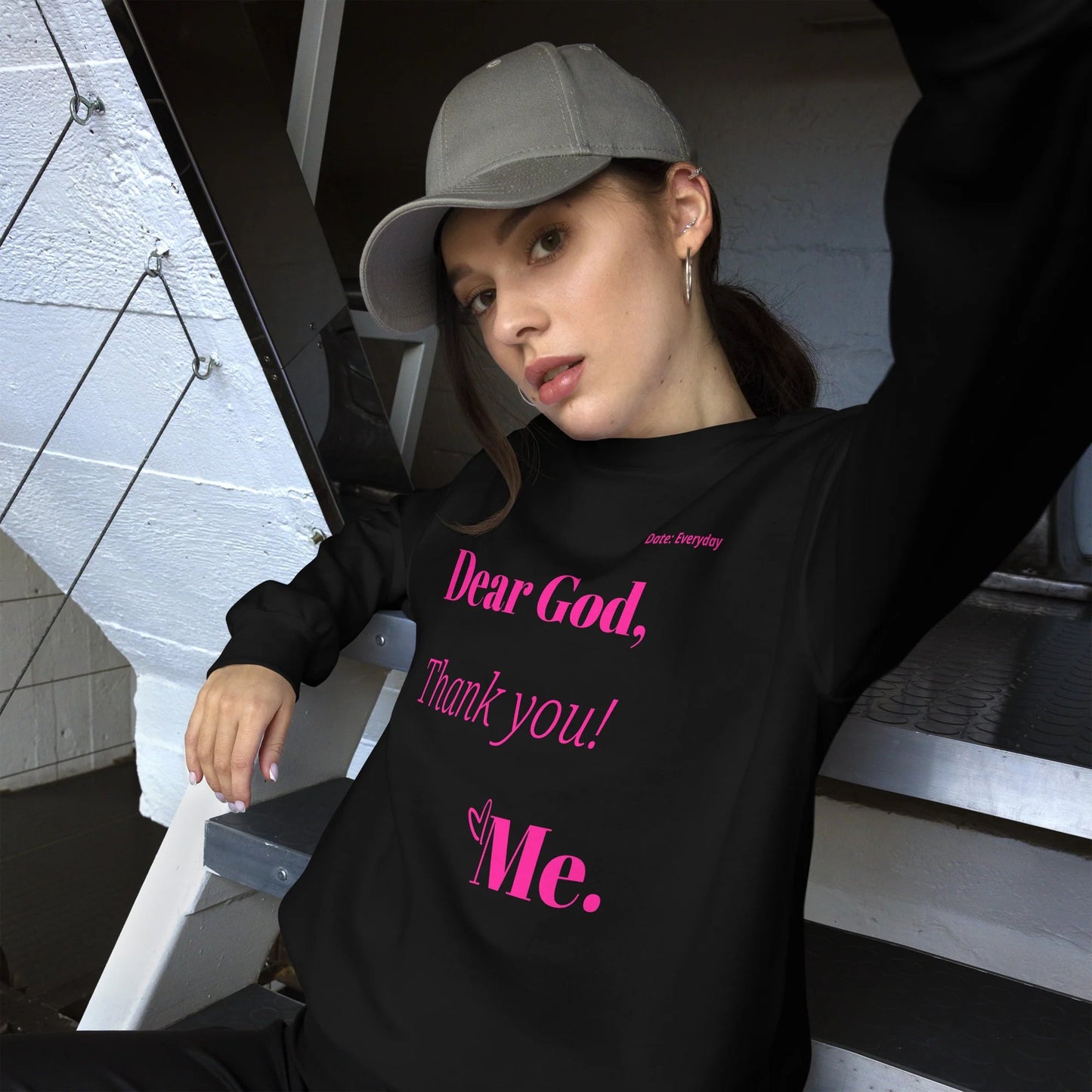Dear God Unisex Sweatshirt - Pink Print