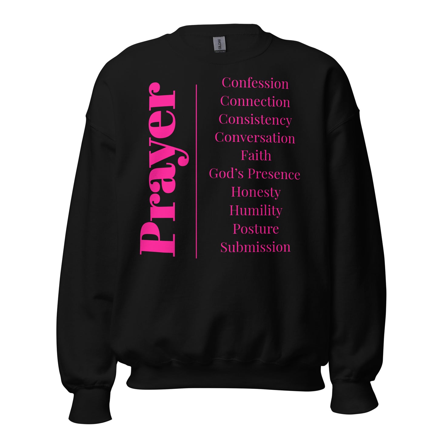 Prayer crew neck Sweatshirt - Pink Print
