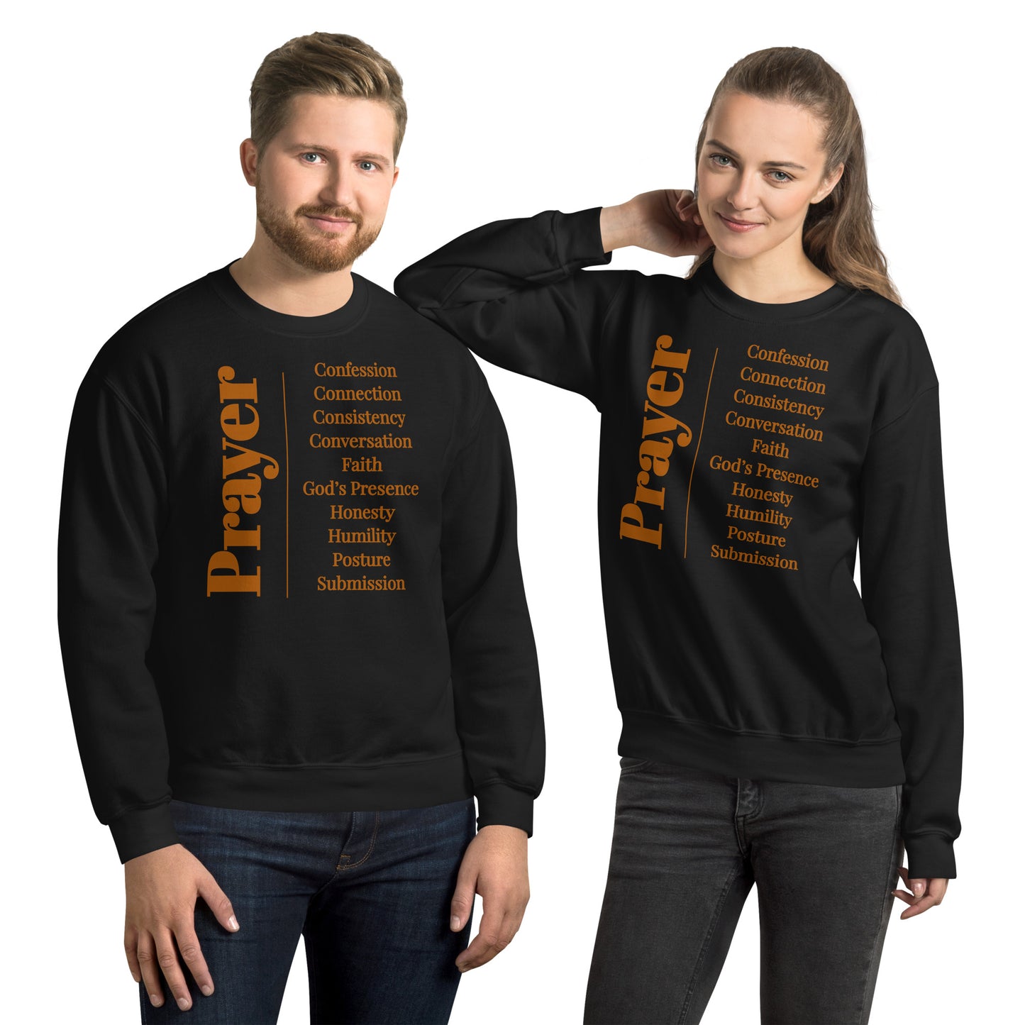 Prayer crew neck Sweatshirt - Wheat print