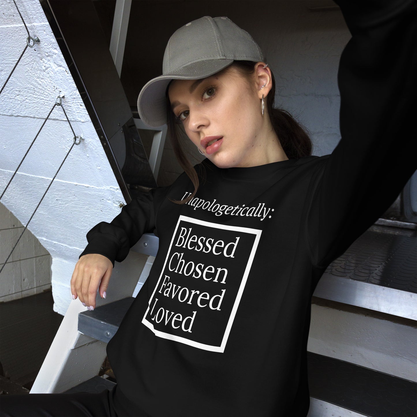 Unapologetic Inspirational Sweatshirt - White print