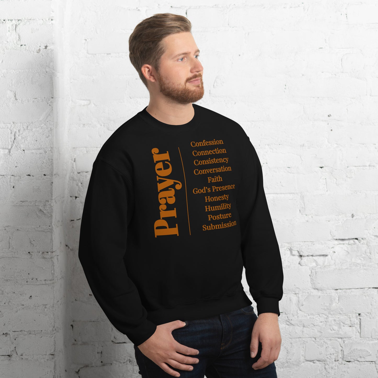 Prayer crew neck Sweatshirt - Wheat print