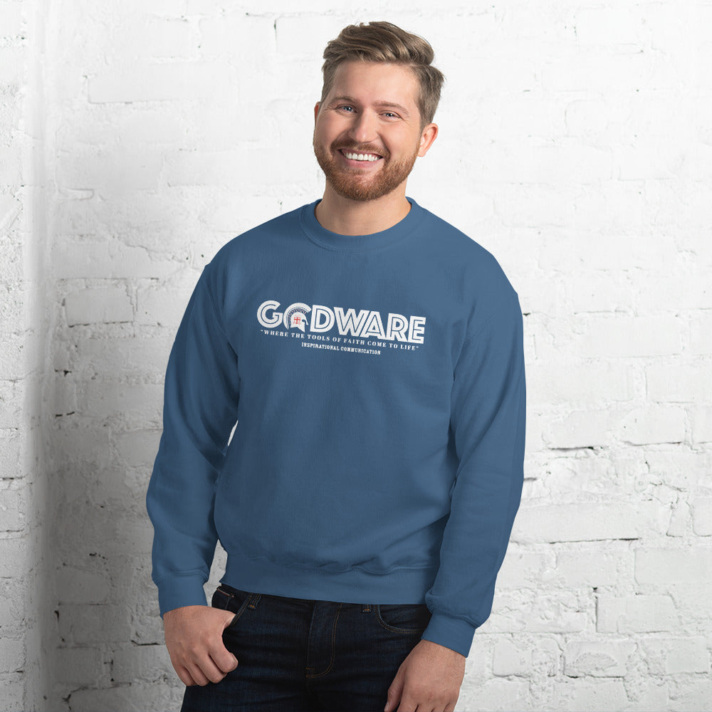 Godware Crew Neck Sweatshirt - White print logo