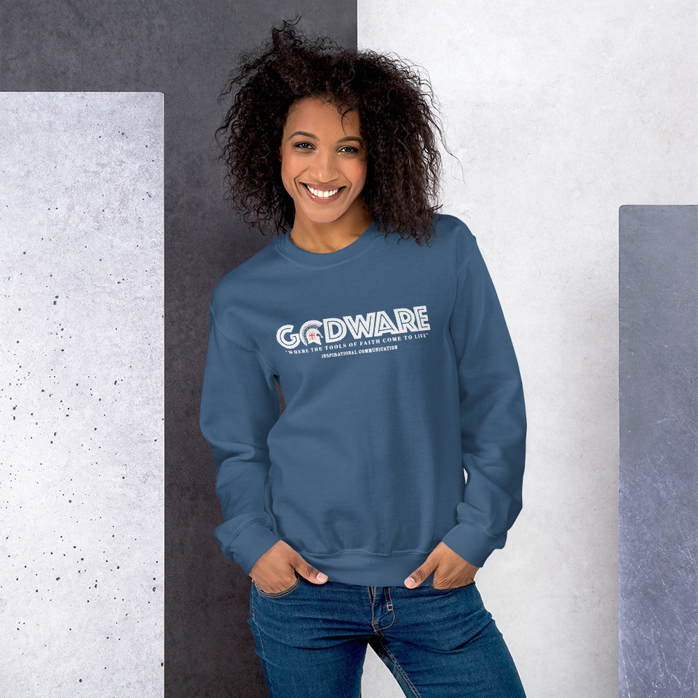 Godware Crew Neck Sweatshirt - White print logo