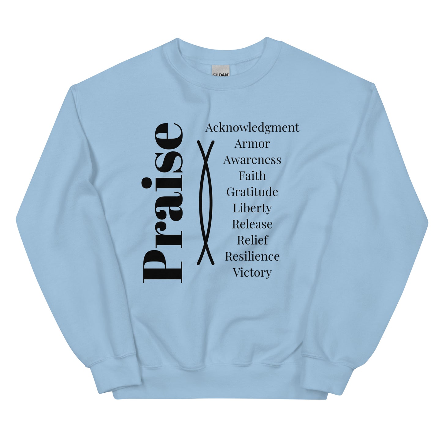 Praise crew neck Sweatshirt - Black Print