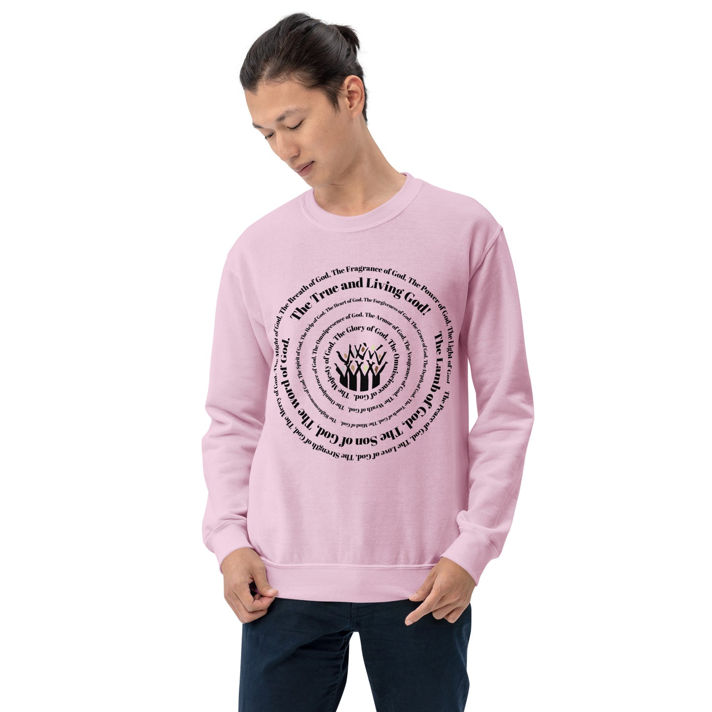 Attributes of God Crew Neck Sweatshirt - Black Spiral